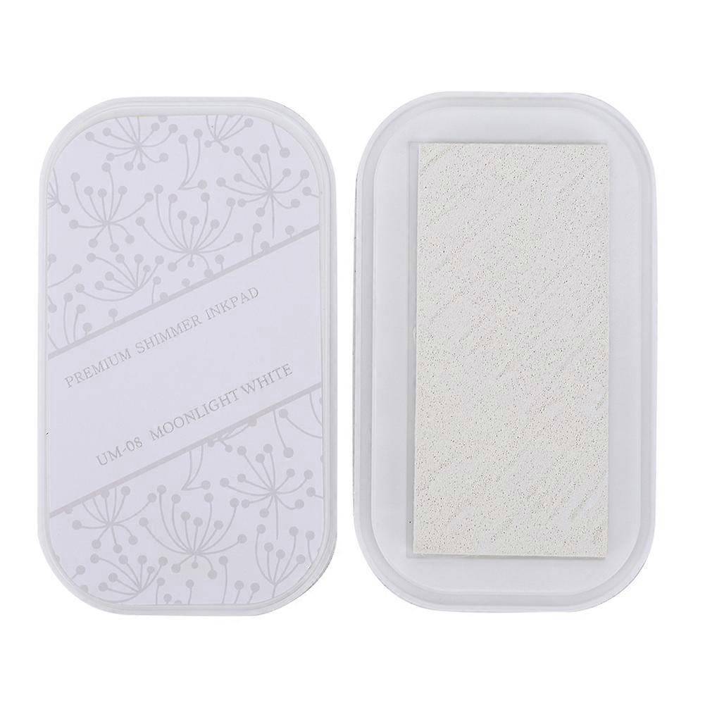 Ink Pad Metal Color Large DIY Hand Craft Rubber Stamp Schedule Book Ink Pad(Moon White )