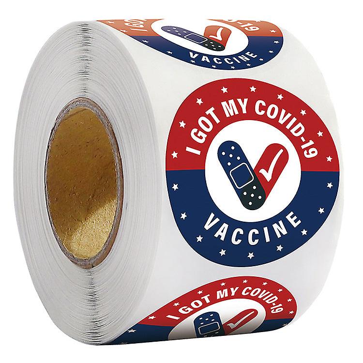 2X500pcs Christmas Xmas Stickers Roll label High Adhesive Waterproof I Got My Covid-19 Vacuum Vaccine Mark Vaccination Tape