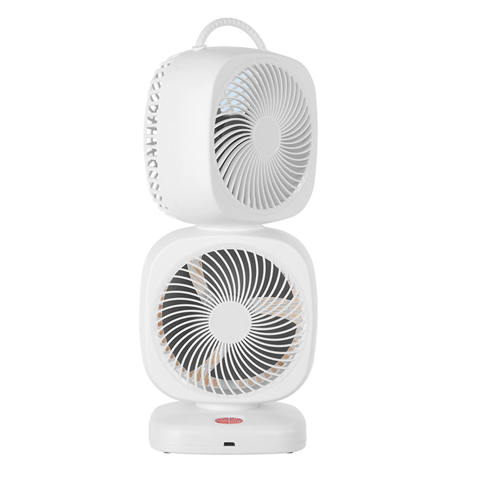 Rotatable Double Layer Fan Stable Mutes Electric Cooling Fan for Office Dormitory