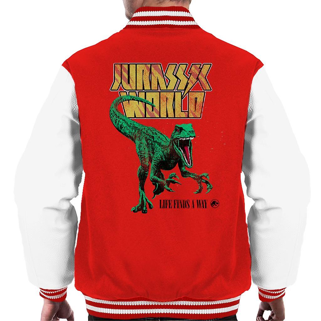 Jurassic World Velociraptor Life Finds A Way Men's Varsity Jacket