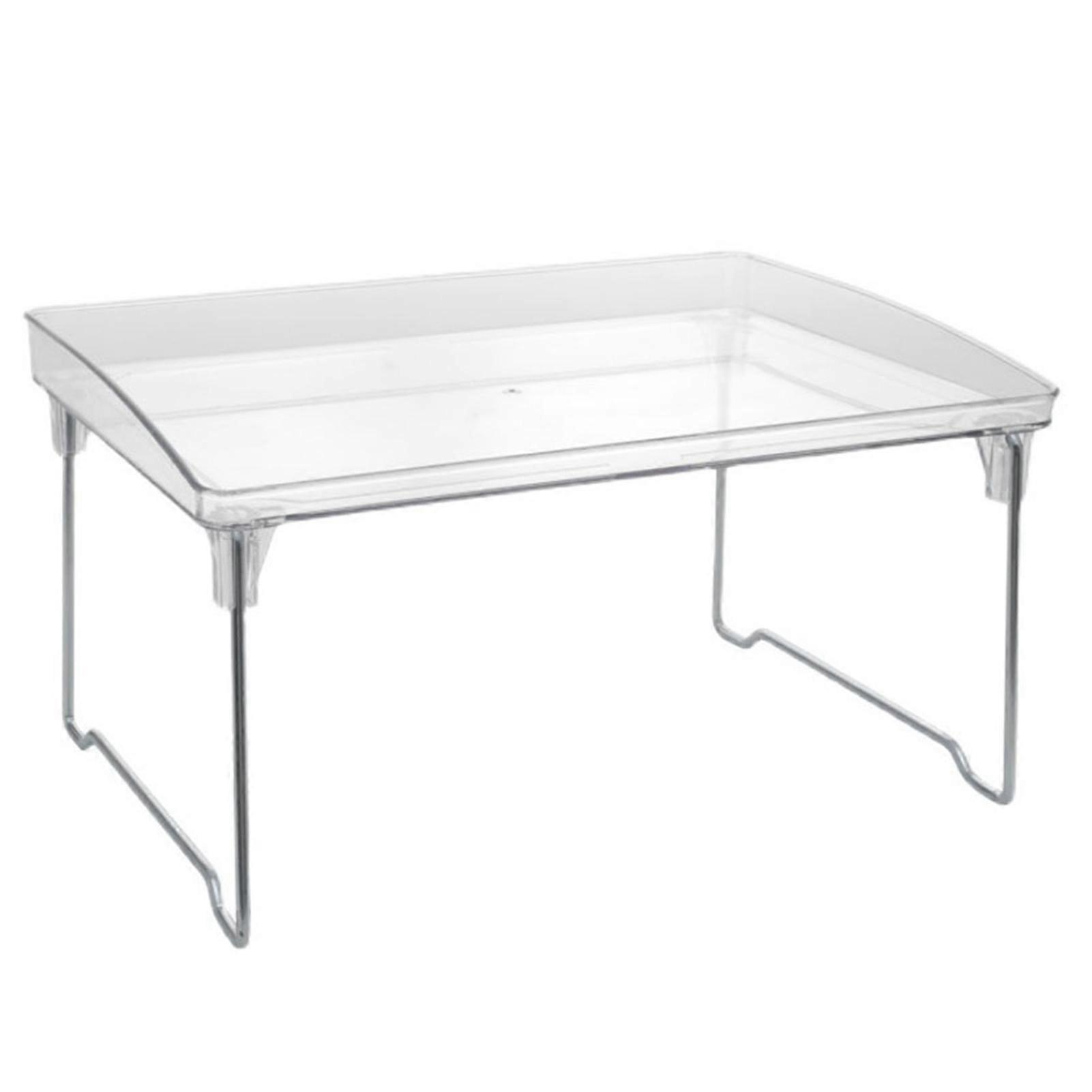 Transparent Acrylic Folding Storage Shelf Strong Bearing Capacity Multifunctional Space Saving for Desktop Kitchen
