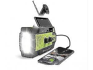 Emergency Radio, 4000mah Weather Radios with Hand Crank Solar Charging, 3 Speed LED Flashlight, So