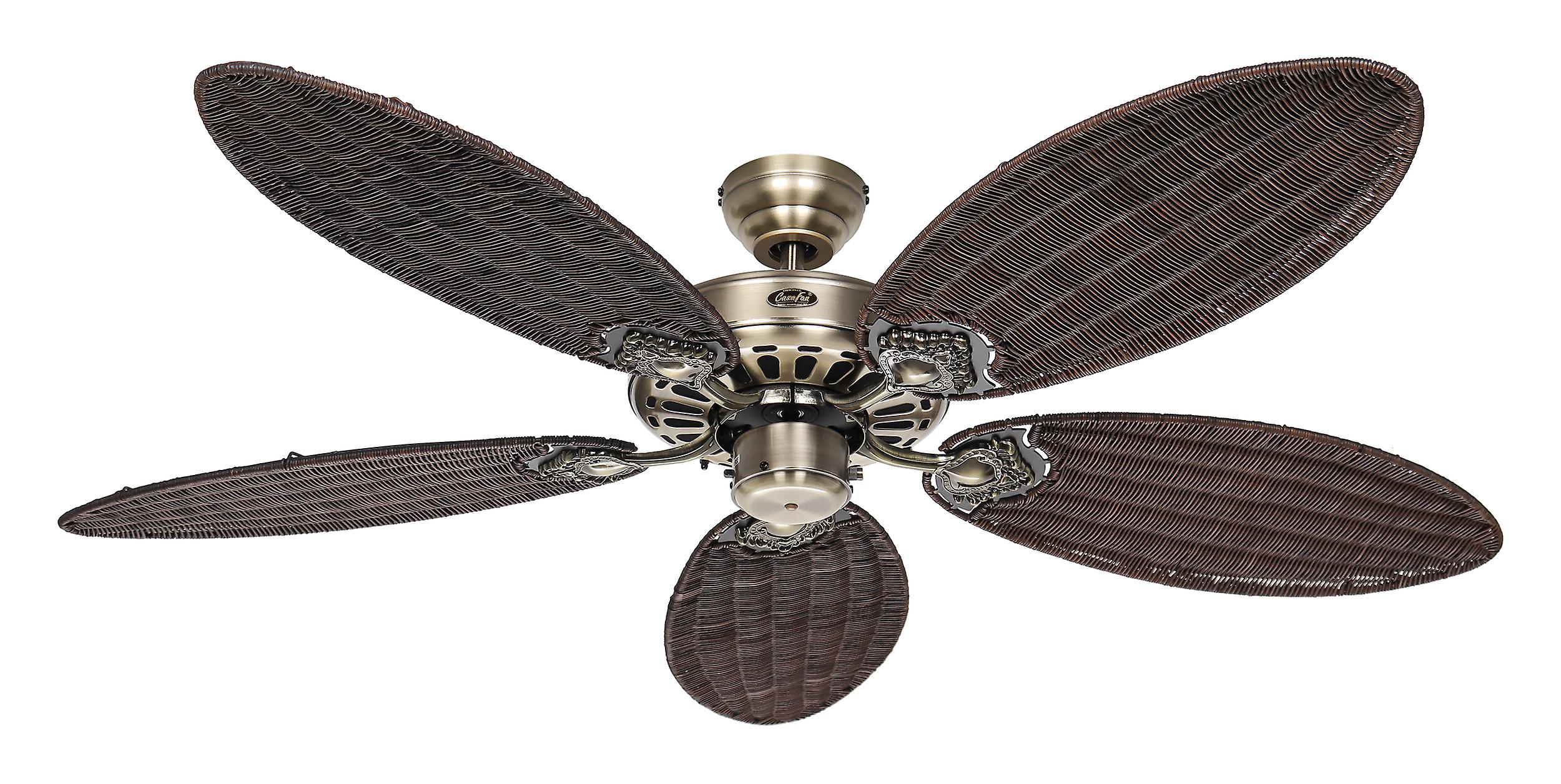 Deckenventilator Classic Royal 132 cm Messing / Rattan