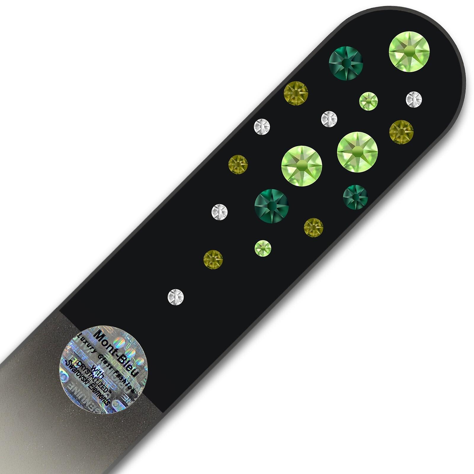 Mont Bleu Large Glass Nail File with crystals WB-B - Peridot - Emerald