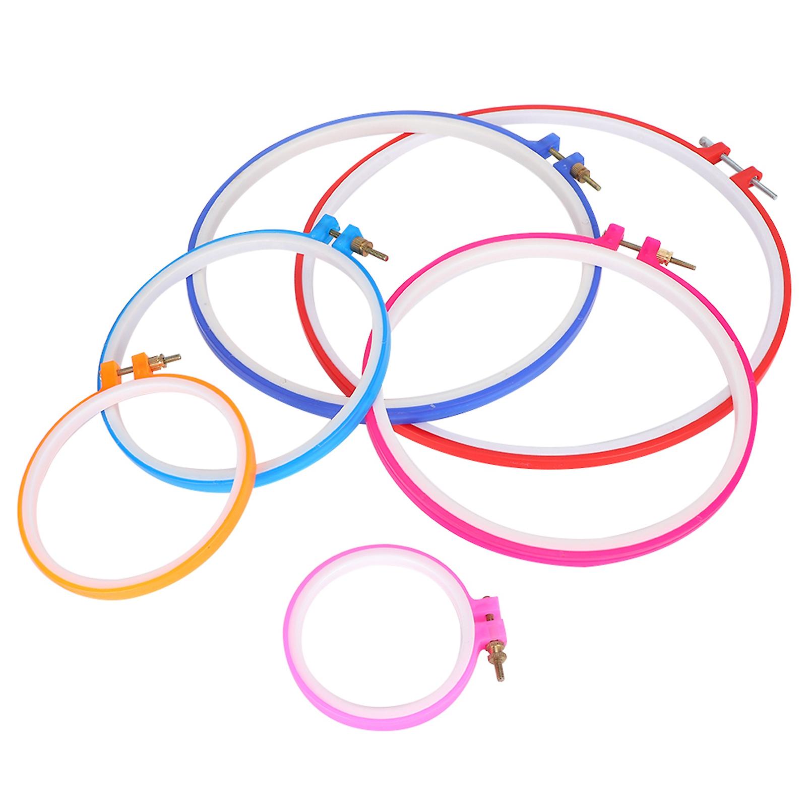 Embroidery Hoops Plastic Circle Cross Stitch Frame Set Adjustable DIY Sewing Tools
