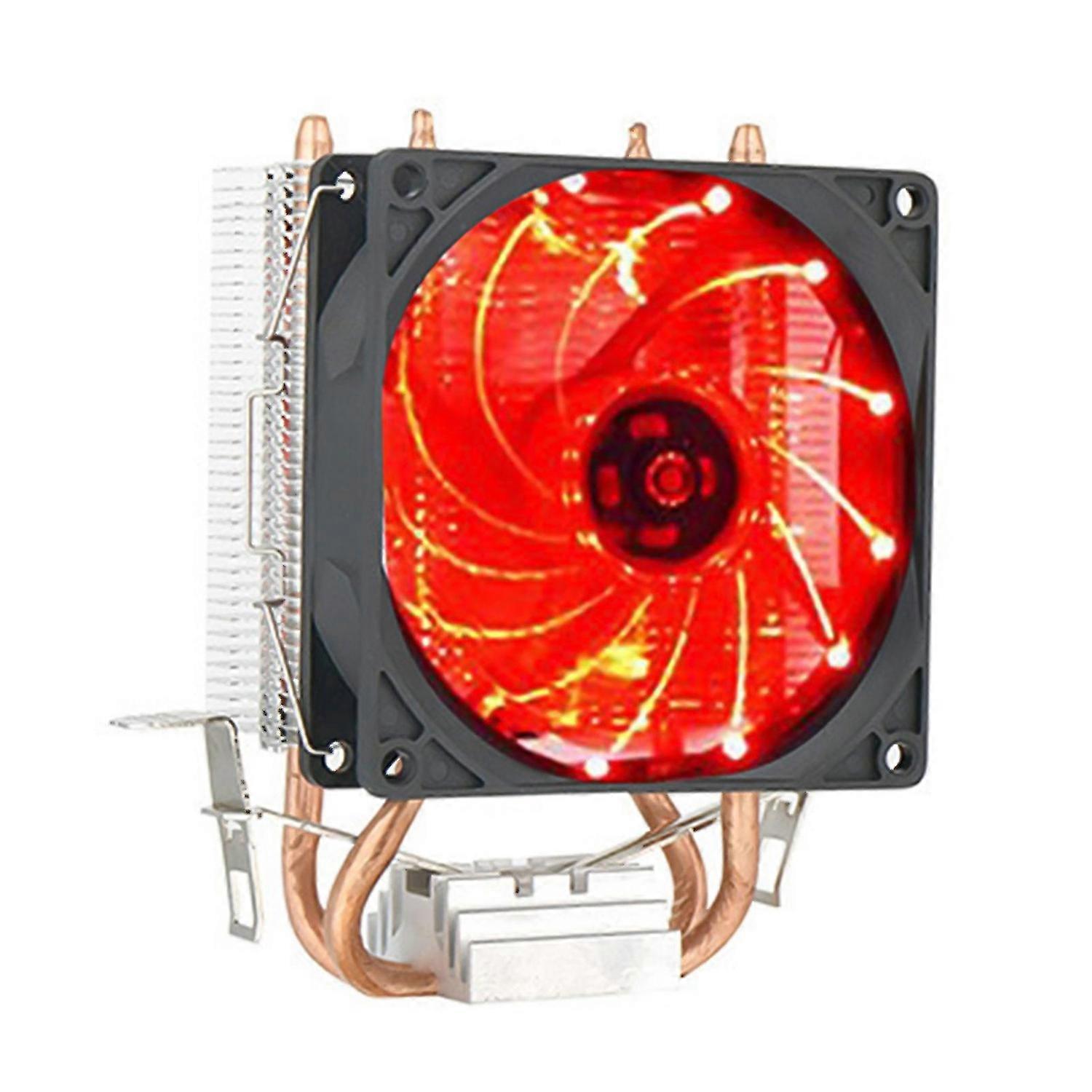 Ultra-quiet Luminous CPU Radiator Cooling Fan with 12 LED Lights Dual Copper Tube for Desktop Comput