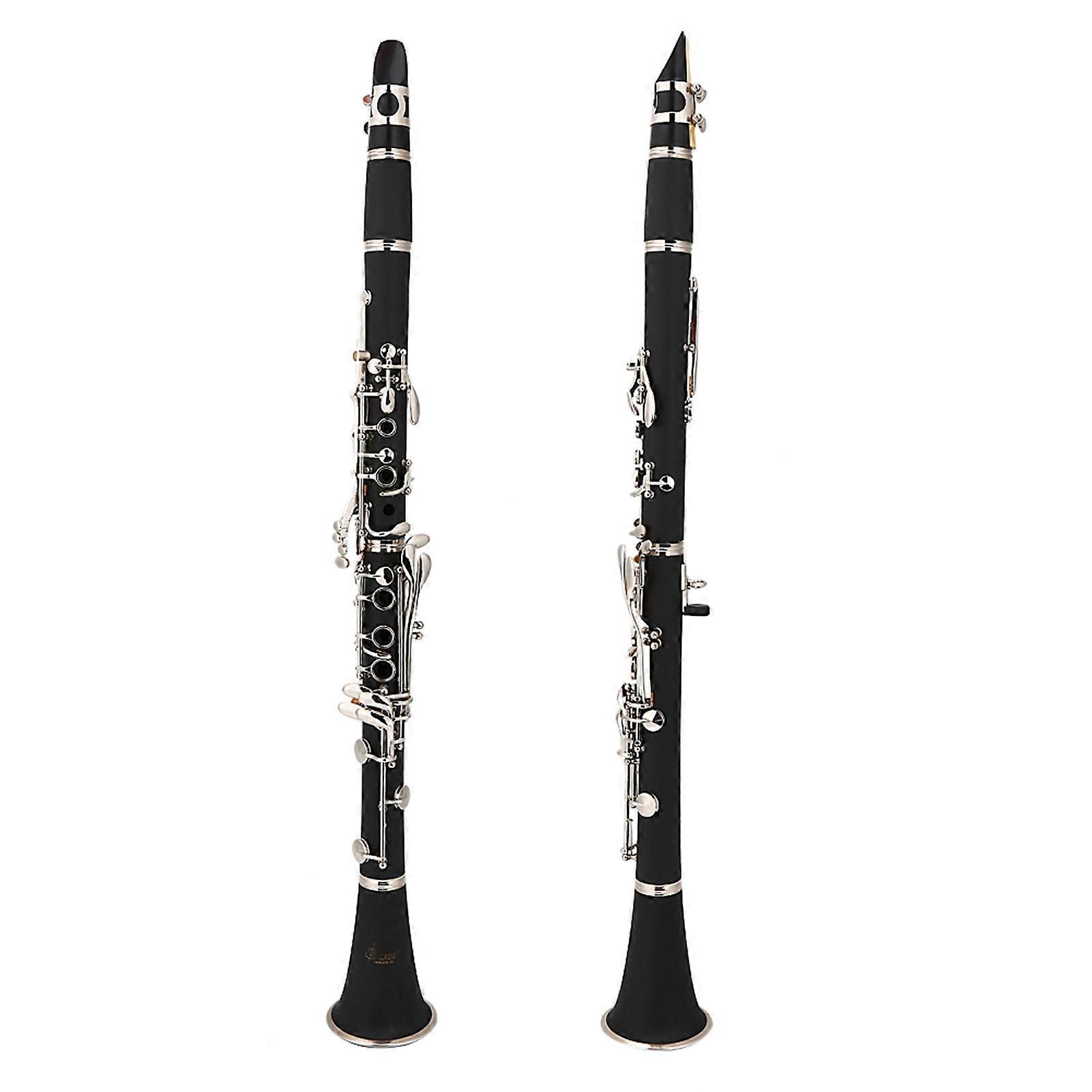 17 Key Descending B Tone Bakelite Clarinet with Reeds Cleaning Cloth Woodwind Instruments