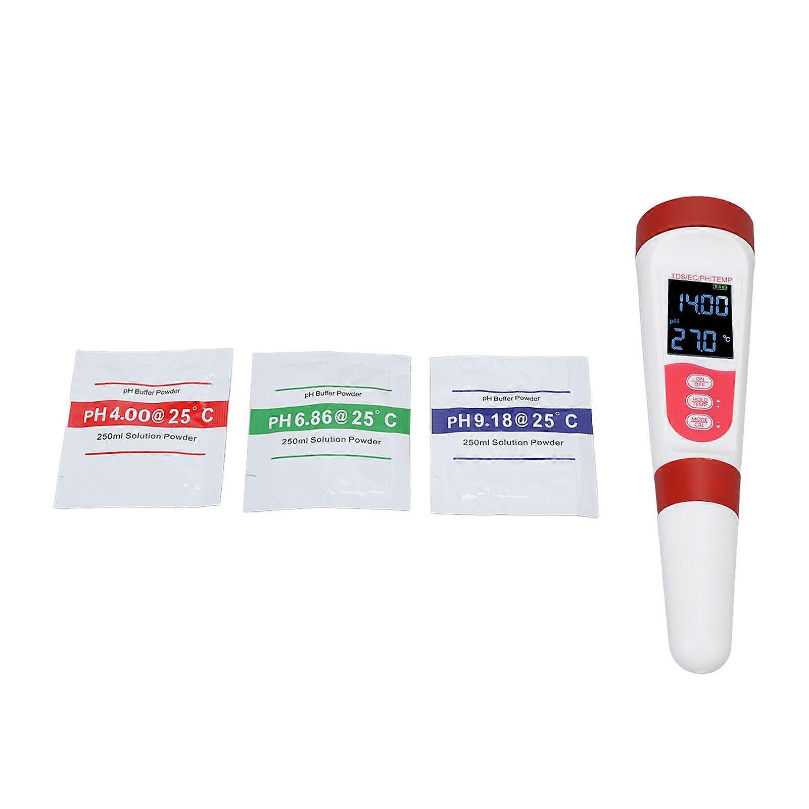 Water Quality Tester 4 in 1 PH TDS EC TEMP Water Quality Detector for Swimming Pool Drinking Water Aquarium Hydroponic NO.0958