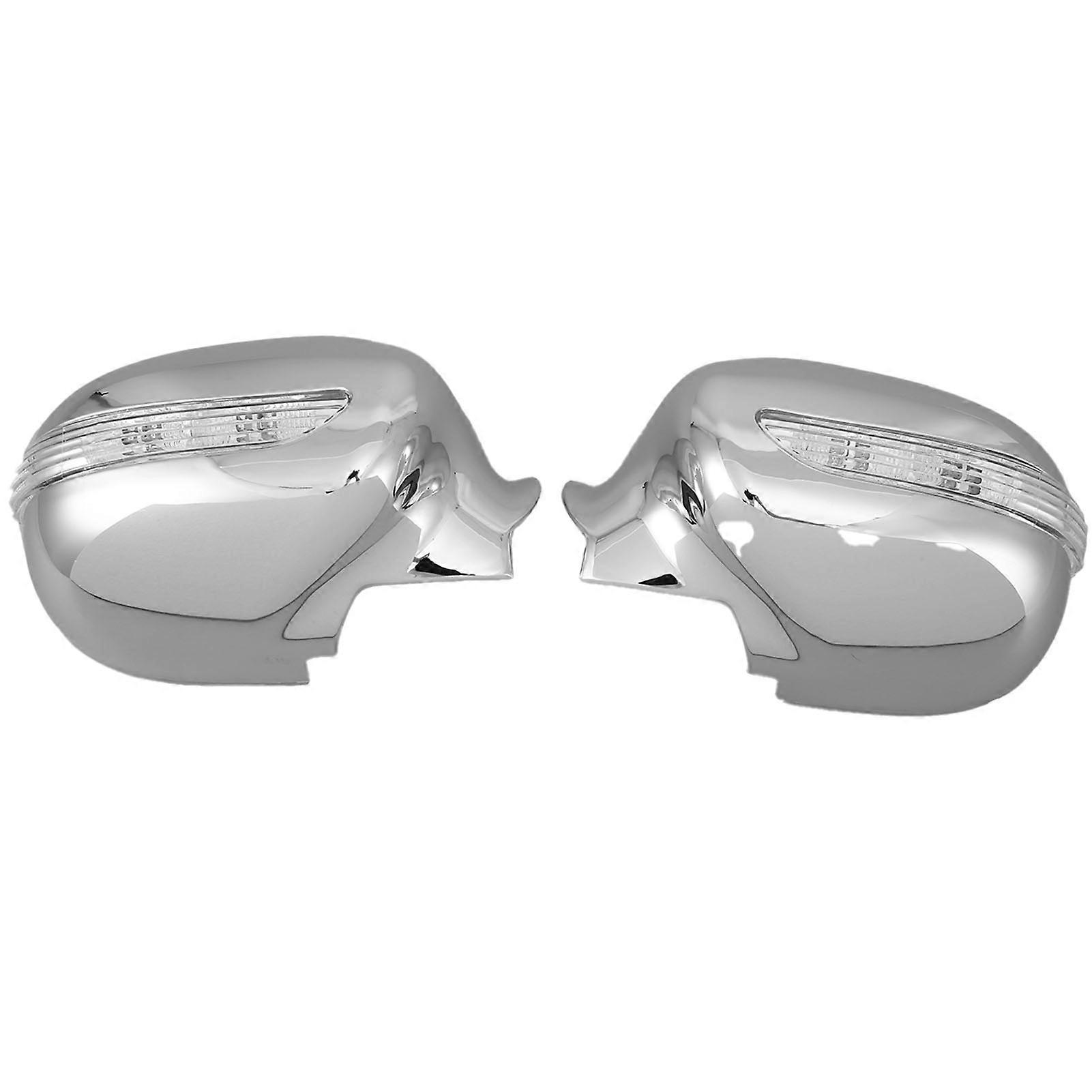 2pcs Door Rearview Side Mirror Cover Cap Chrome Plated with LED Fit for Benz Istana MB100 E2U011