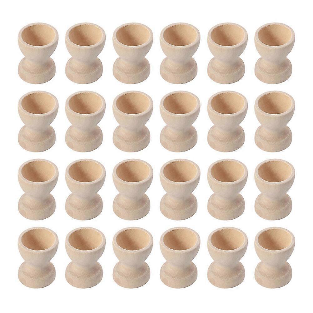 24pcs Wooden Egg Holders Egg Cups Egg Storage Holders Easter Egg Cups for Home