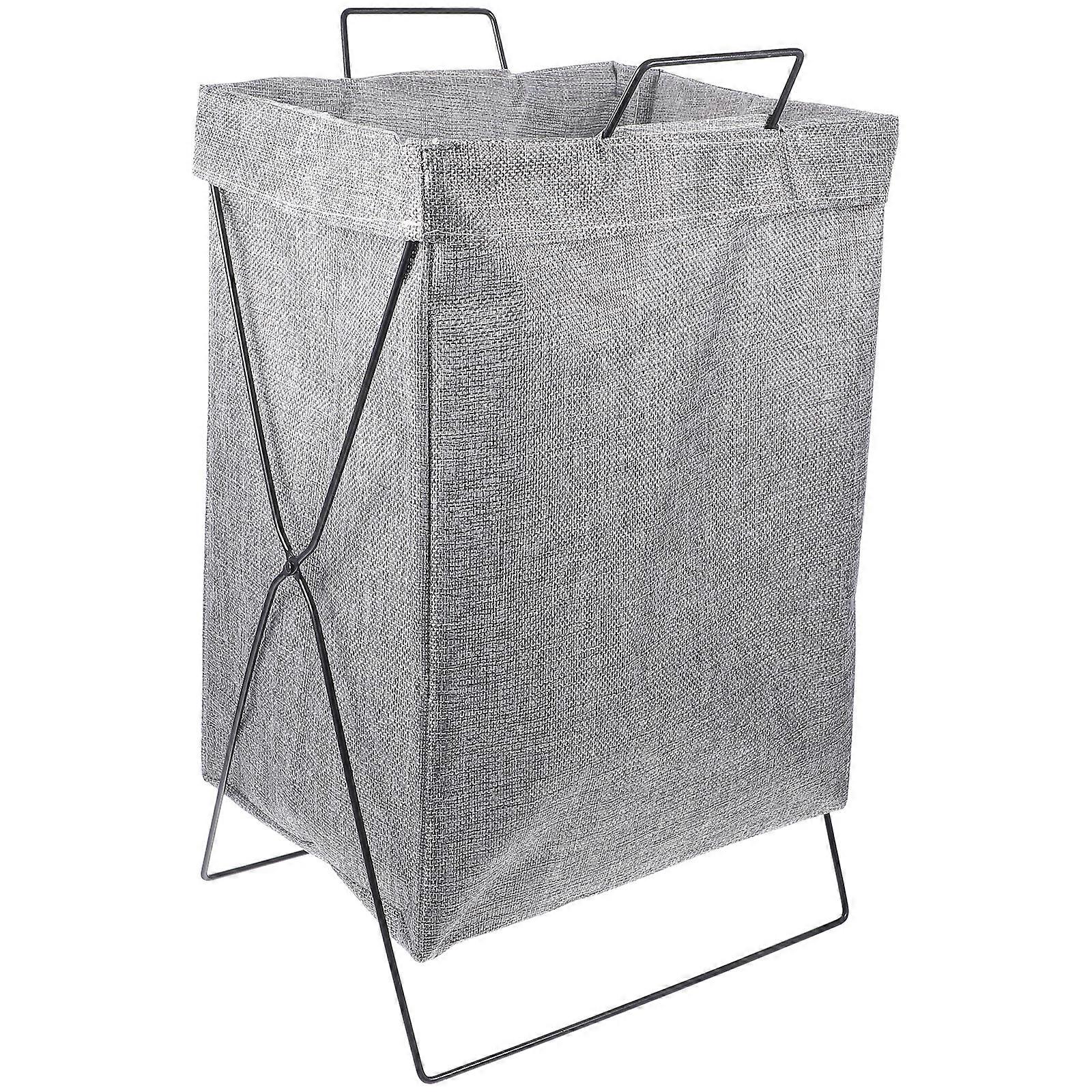 Iron Frame Laundry Hamper Foldable Clothes Storage Basket Home Laundry Basket