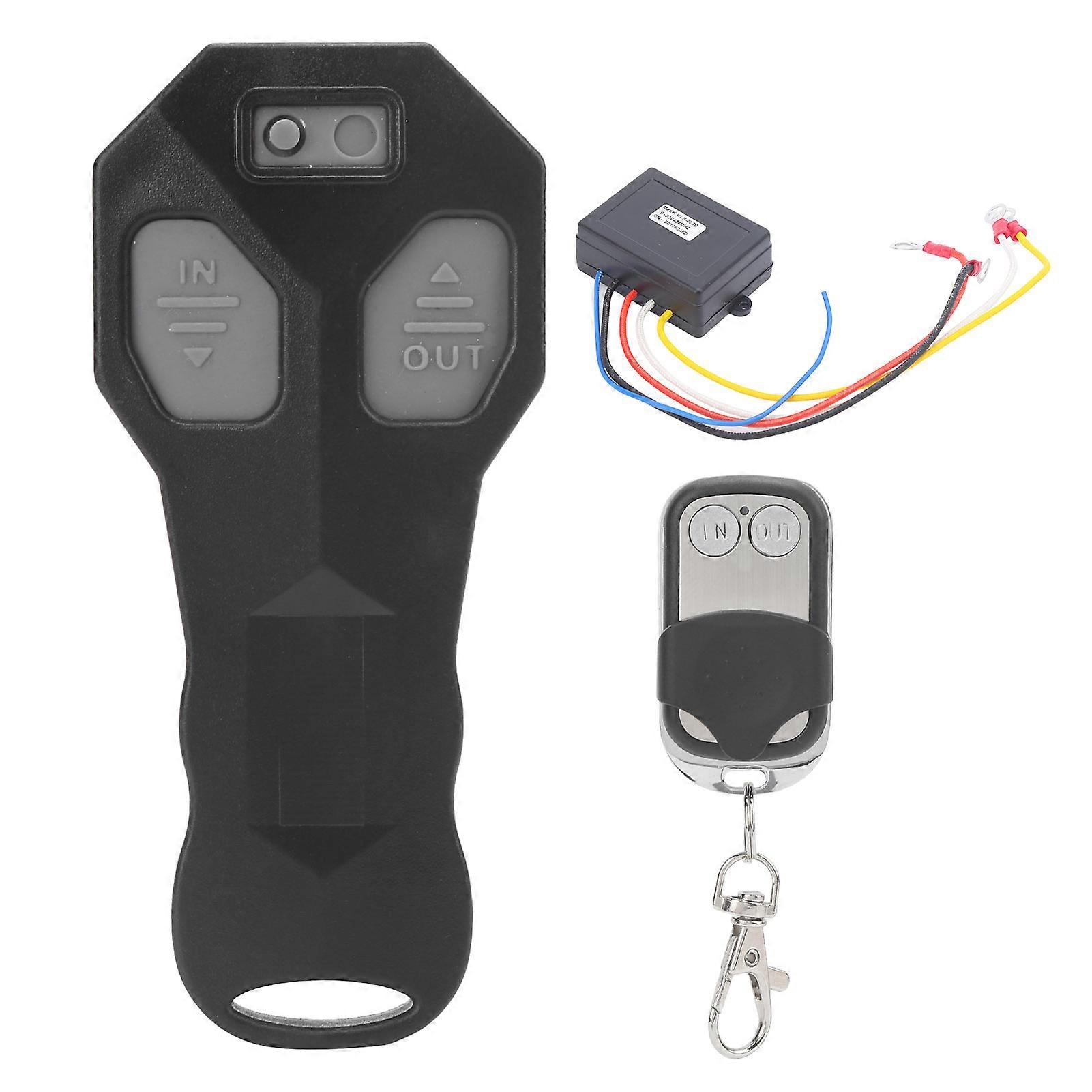 وحدة تحكم ونش السيارة اللاسلكية التحكم عن بعد في سلسلة المفاتيح 12 فولت 50 قدم مقبض محمول لشاحنة ATV