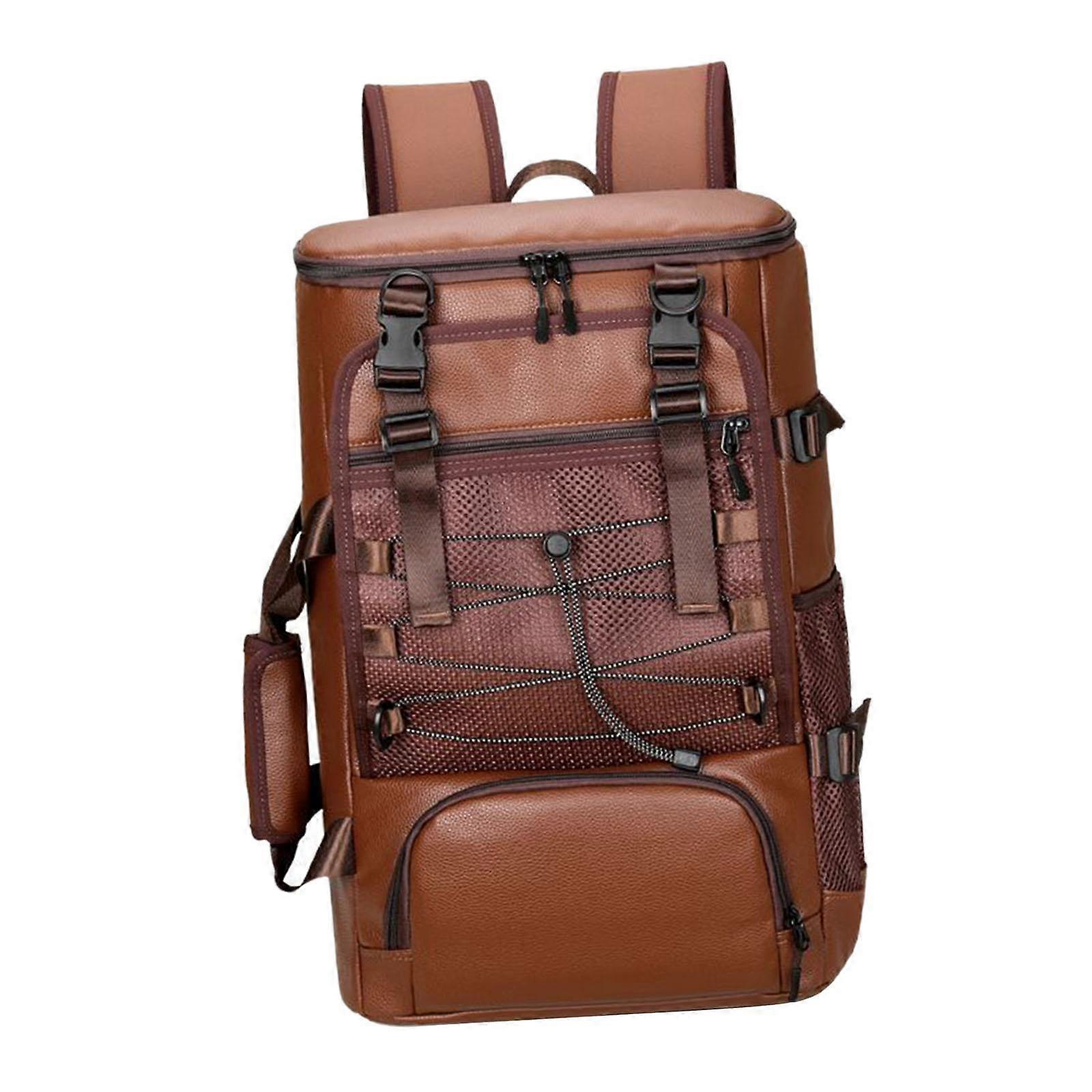 Skateboard Backpack Men Multifunctional Adjustable Shoulder Strap Laptop Bag Brown