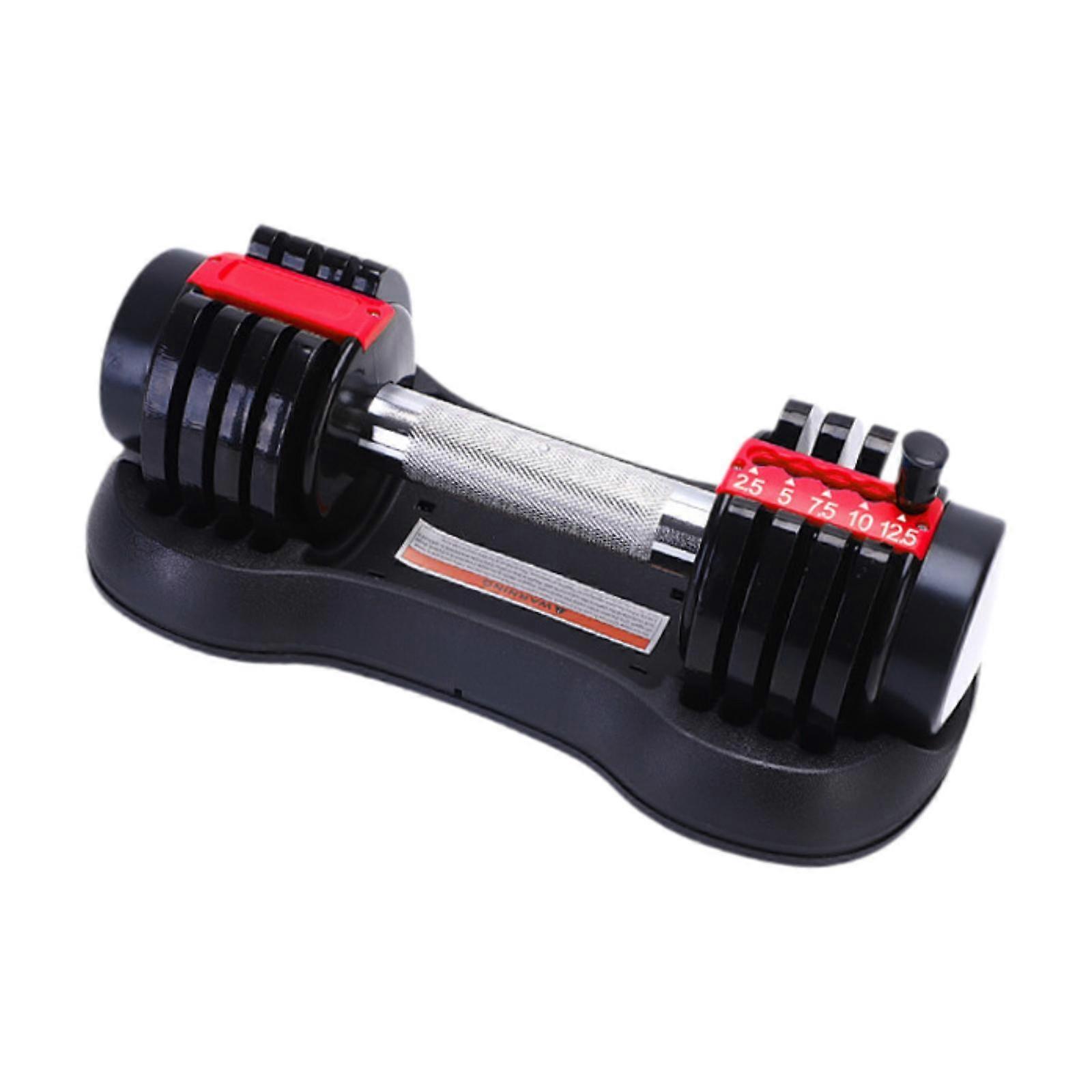 Adjustable Dumbbell Exercise Equipment for Cardio Training Strength Training 12.5LB Red