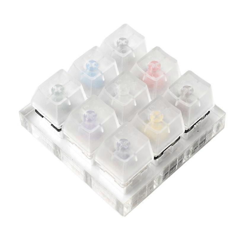 9-Key Cherry MX Switch Tester Kit Kaihua Box with Acrylic Blank Base Keycaps