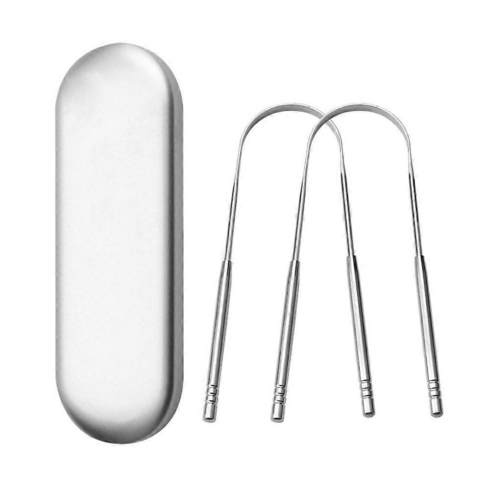 トラベルケース付き2パックタンスクレーパー-すべて天然のアーユルヴェーダ舌クリーナーで、口臭をなくし、口腔衛生を維持します