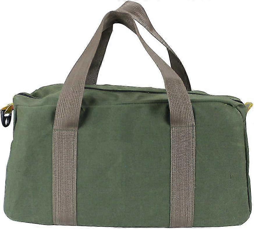 13 Inch Wide Mouth Tool Bag, Small Versatile Canvas Tool Bag, Heavy Duty Waterproof Tool Bag, Professional Electrician's Tool Bag Organizer (Small)