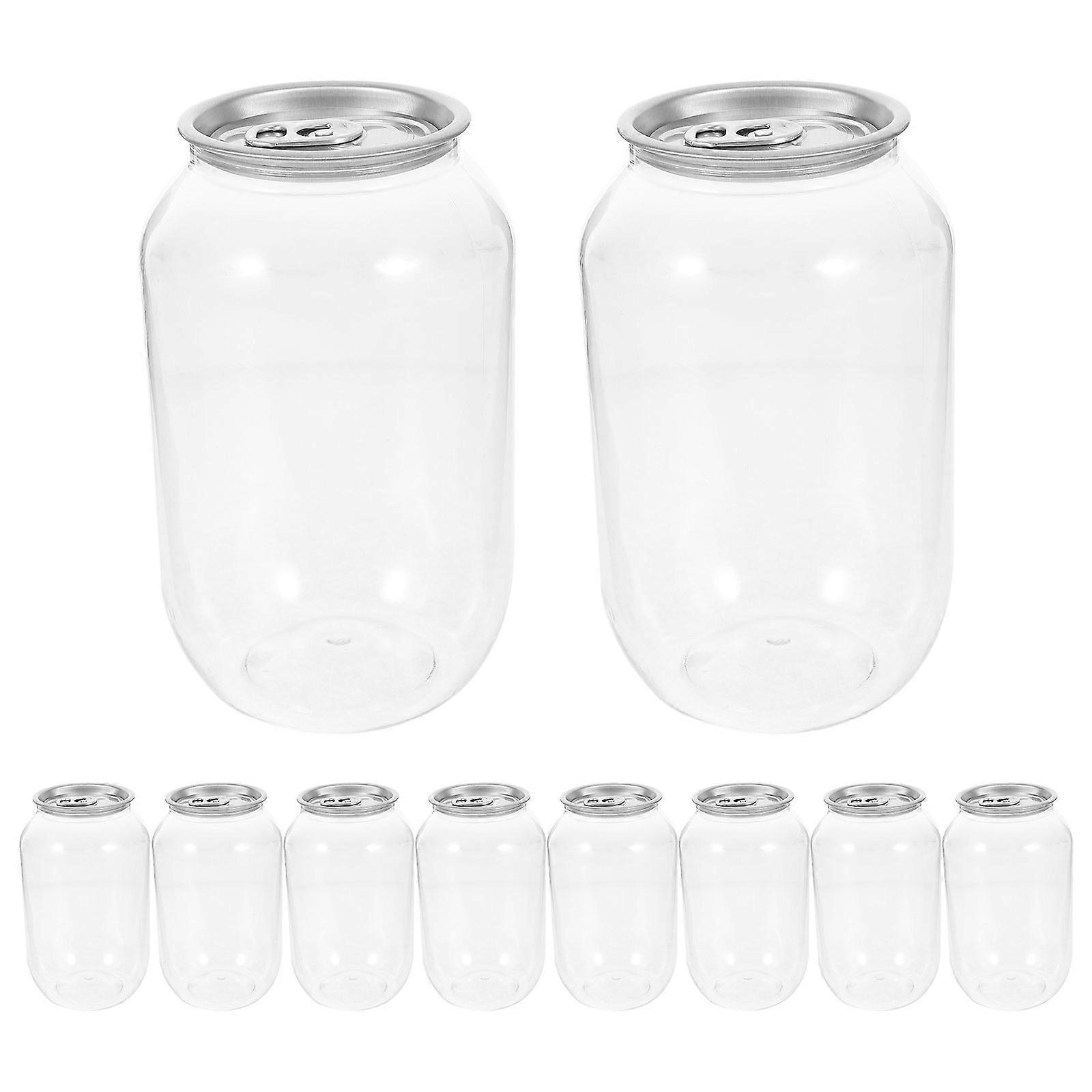 10pcs Canning Jars Portable Empty Beverage Canning Jars Soda Juicing Bottles 500ml