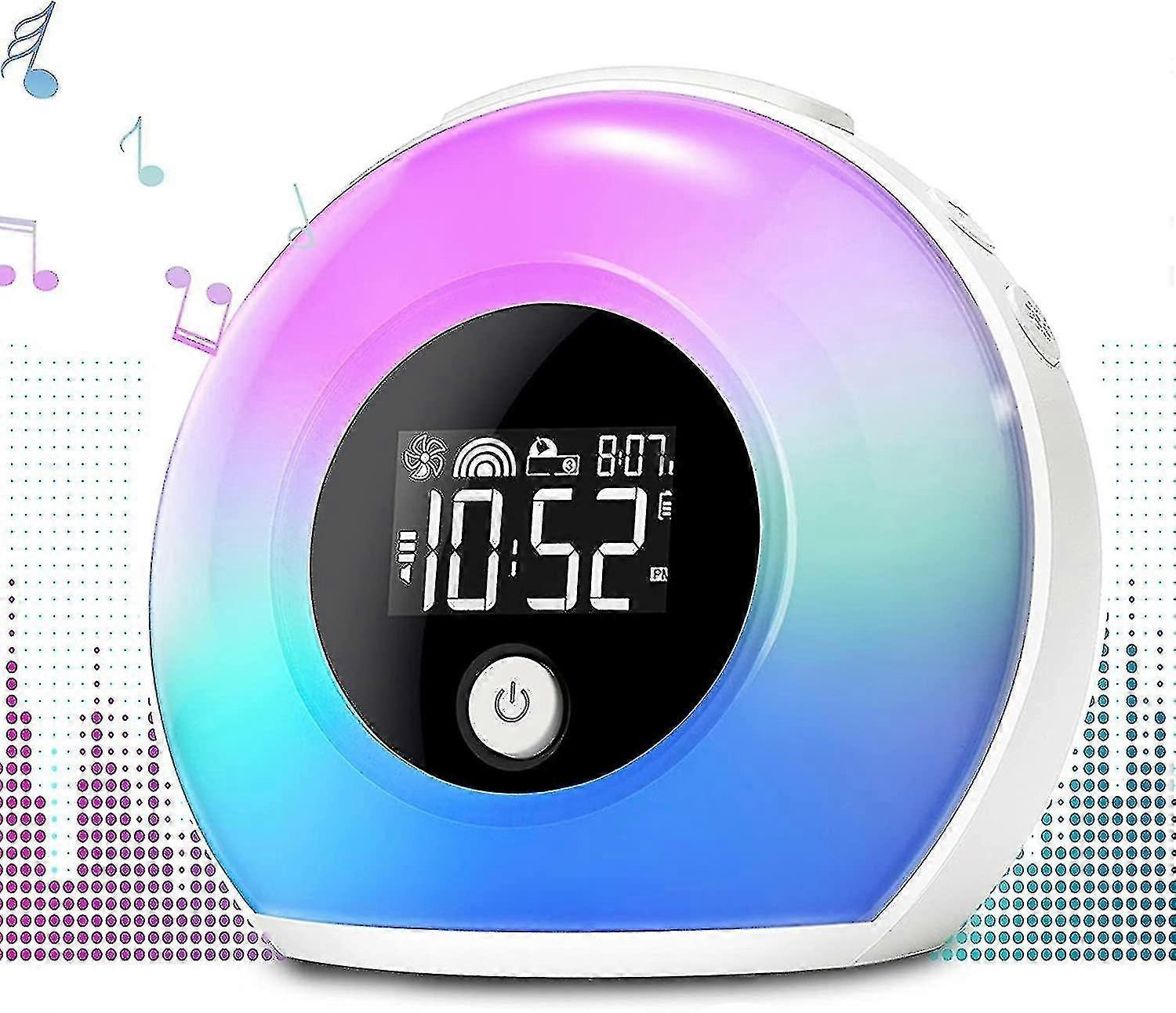 Wake Up Light Alarm Clock Smart Digital Bluetooth 4 Levels Of Brightness For Kids Bedroom Decoration