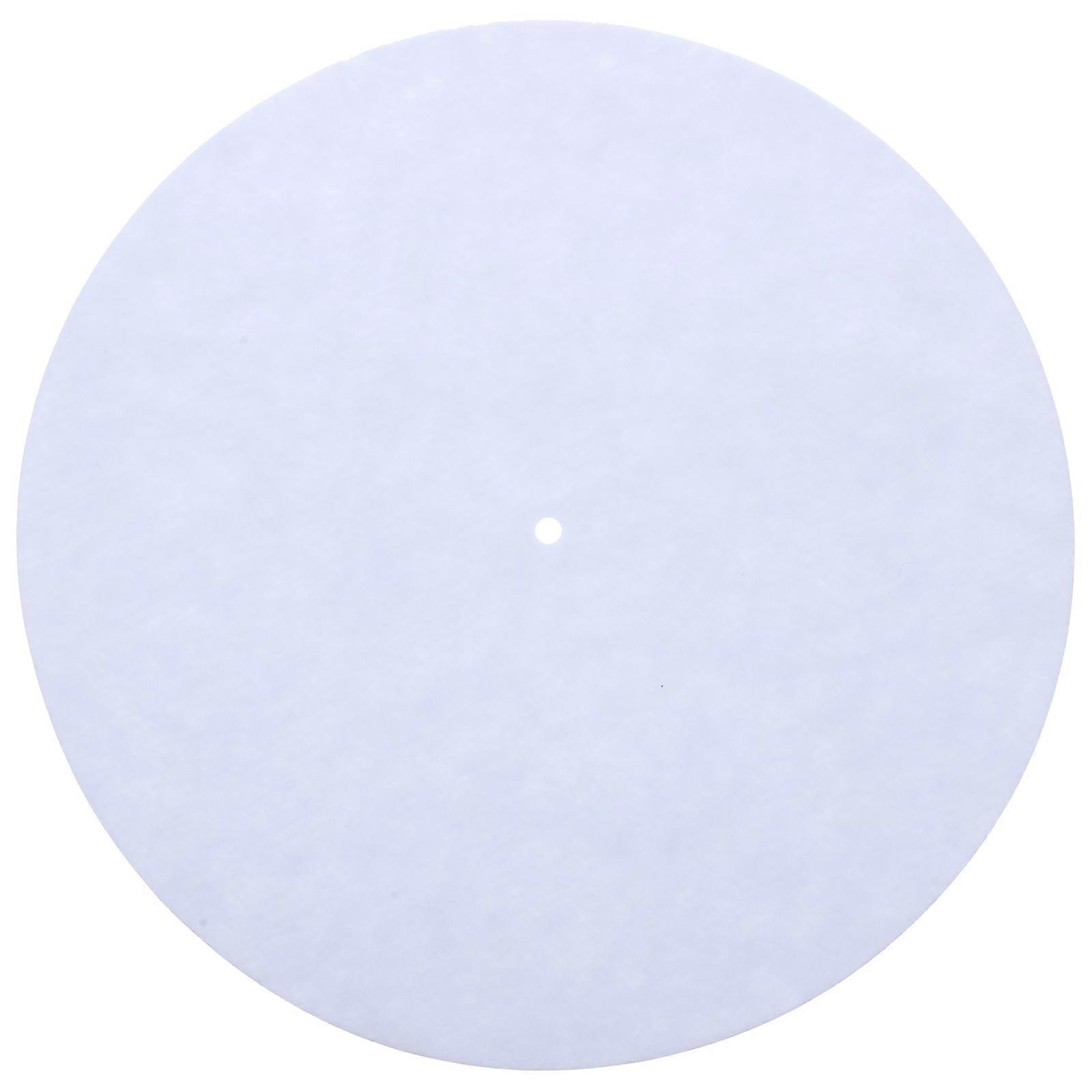 Turntable Platter Mat Pad Anti-static Record Players Mat Anti-vibration Wool Mat(White)