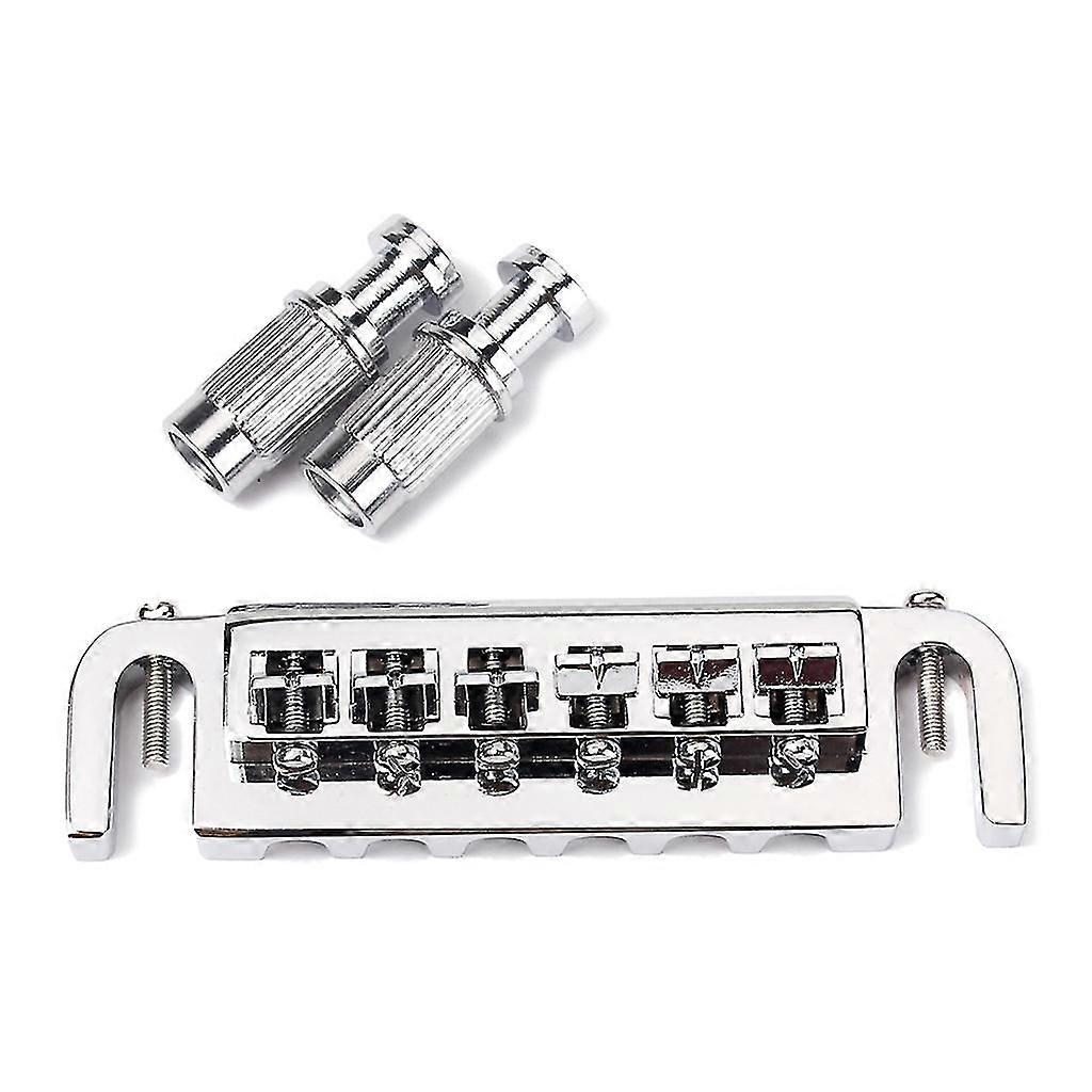 Wraparound Bridge Tailpiece, Adjustable Combination Saddle Bridge With RollersChrome