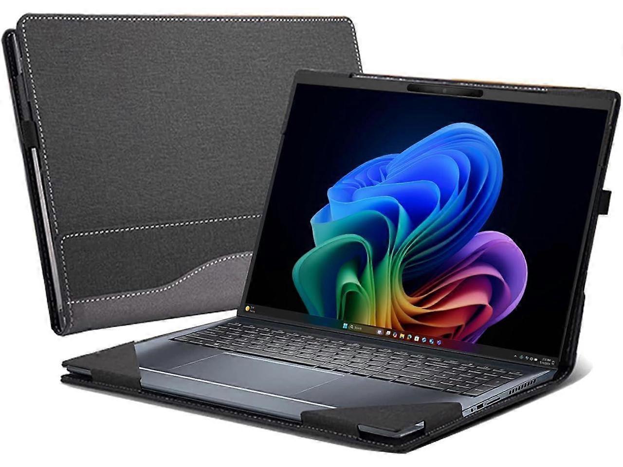 for Dell Latitude 7455 14'' Laptop Case and Latitude 7450/7440 Drop Resistant Leather Case 2-in-1 PU Leather 14" Laptop Sleeve