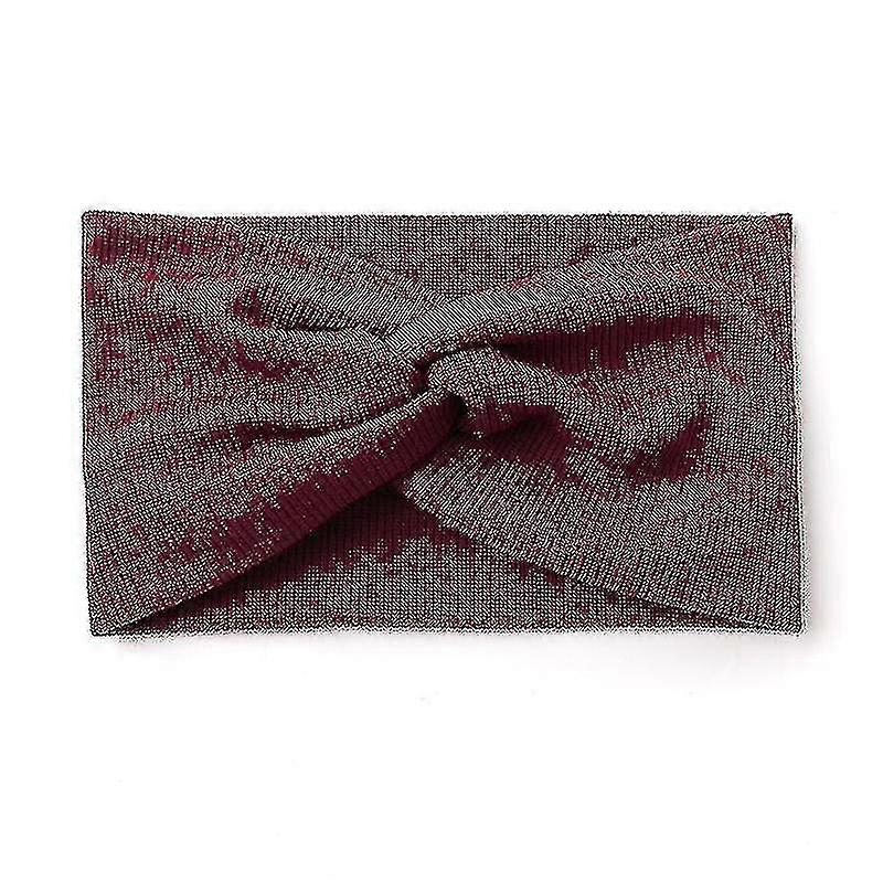 Headband Women Non Slip Buttons Twisted Knotted Headwrap Cross Top Knot Elastic Hair