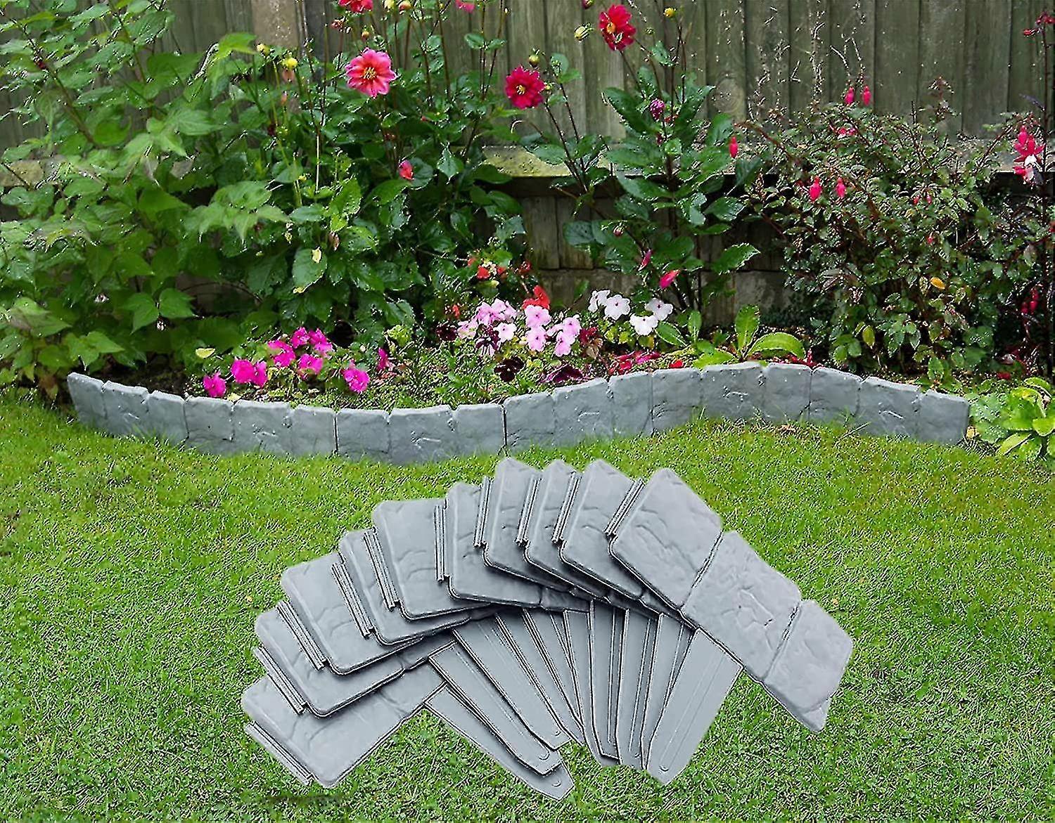 20 قطعة في الحديقة زهرة السرير متفوقا ، مرصوفة بالحصى حديقة بلاستيكية الحدود ، النبات الحدود زهرة السرير السياج 5 متر