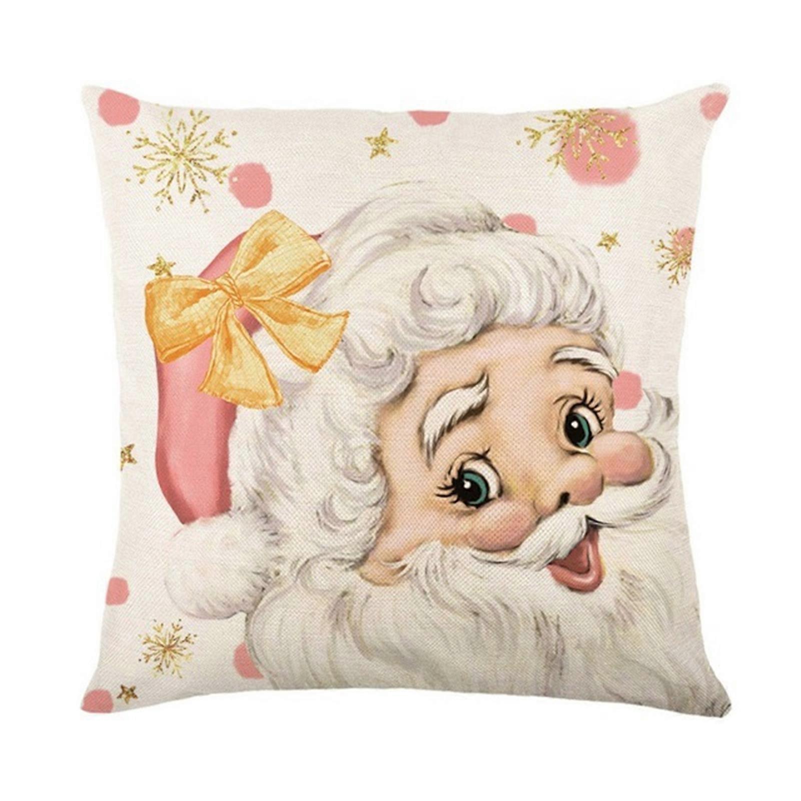 Pillowcase Cartoon Christmas Element Pattern Design Hidden Zipper Non-fading Modern Home Decoration Pillow Cover