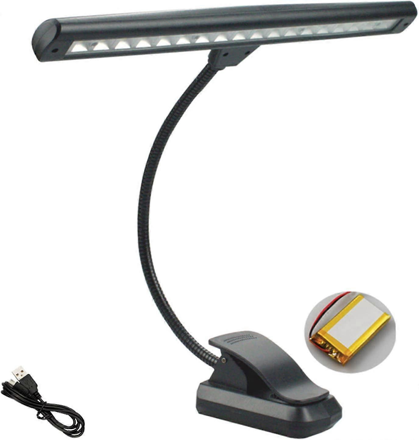 Rechargeable Music Stand Light, 18 Leds Clip On Piano Light, 3 Colors Temperature & 2 Levels Brightness Settings, Perfect For Piano, Orchestra, Dj And