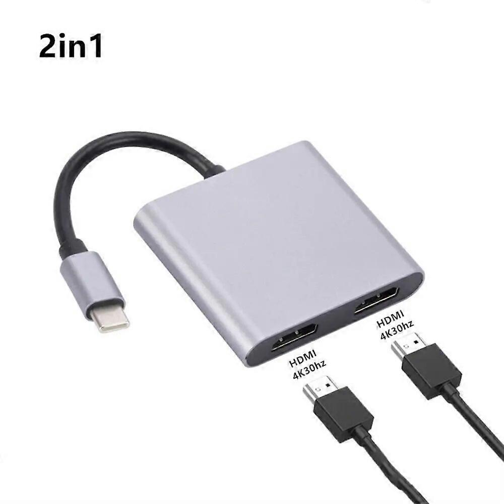 USB C Hub Type c To Dual HDMI Dock Docking Station 2 in 1 4 in 1 Type C To Dual HDMI Adapter Screen Expansion HDMI compatible