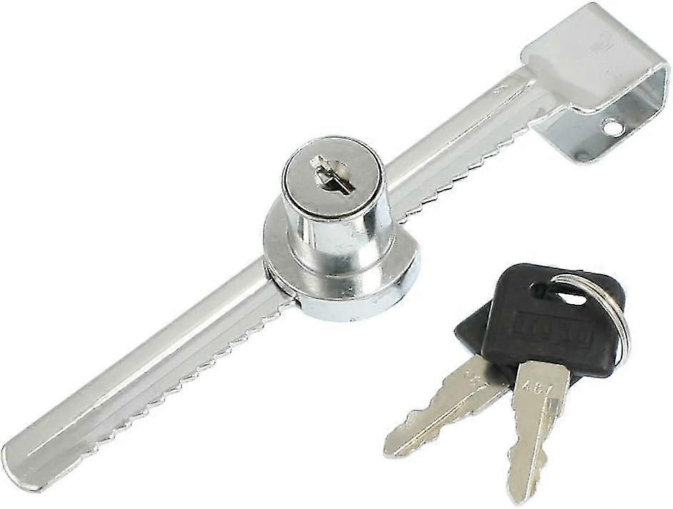 Toothed lock for sliding glass showcase + keys Silver