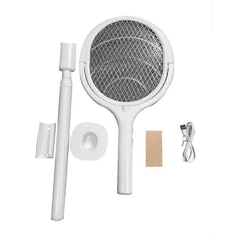 Rotating Head Rechargeable Electric Fly Swatter Zapper Indoor Zapper Fruit Fly with 1PCS Telescopic Extension Wand