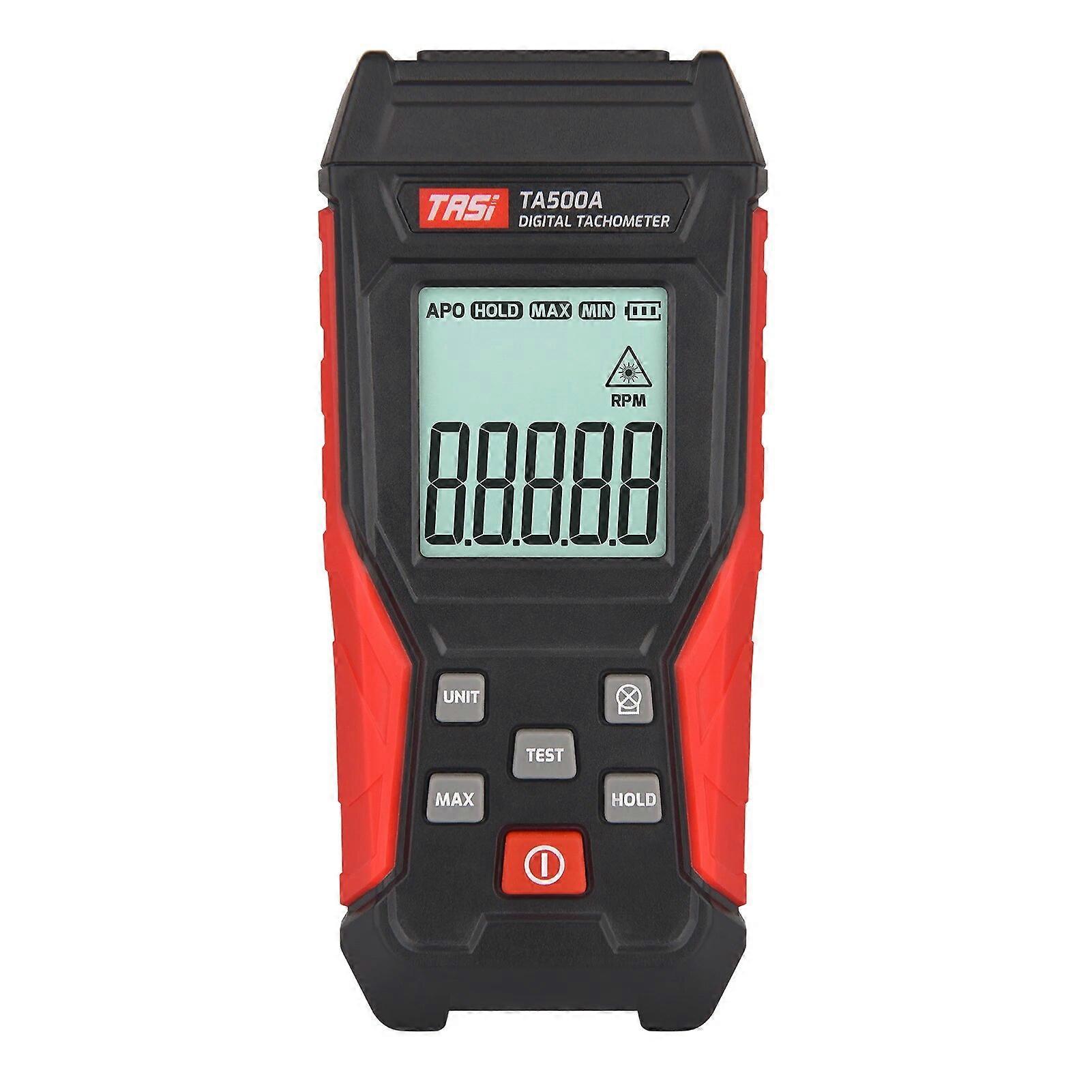 TASI Laser Photo Tachometer Contact & Non-contact Digital Tachometer 3~100000RPM High Accuracy RPM Tachometer Backlit Display