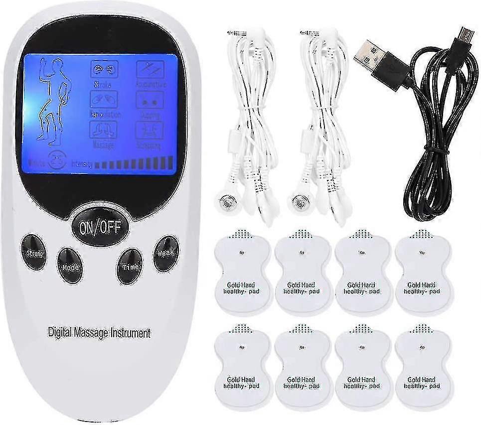Dual Channel Tens Stimulator For Pain Relief With 6 Massage Modes And 8 Pad Changes