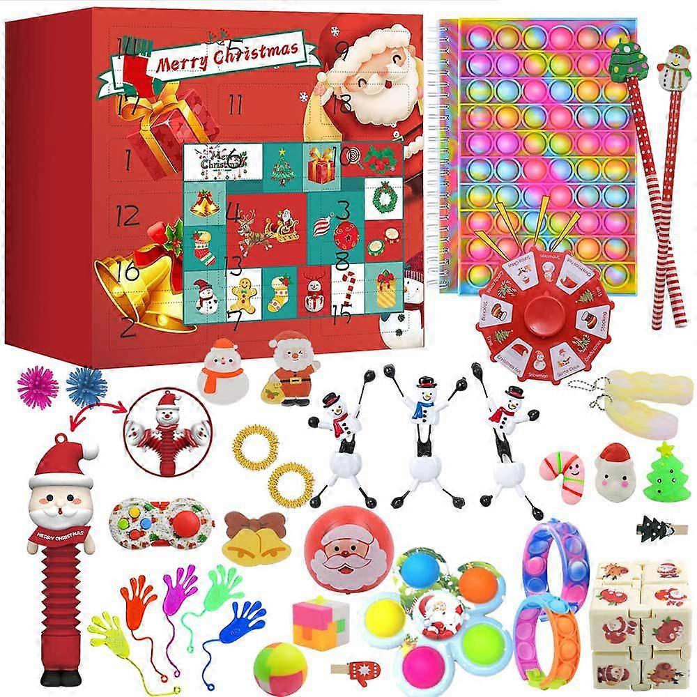 2024 New Christmas Advent Double-sided Set DIY Stress Relief Venting Toy 24-day Countdown Gift Box-1