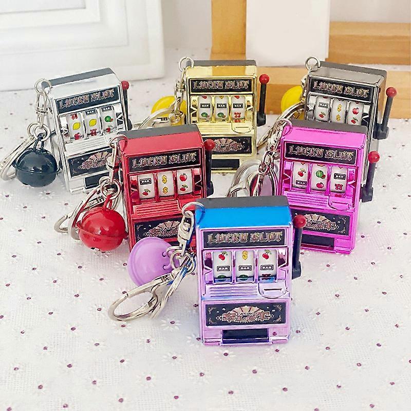 じゃらじゃらキーホルダー ピンク ミニスロットマシン バッグチャーム 41