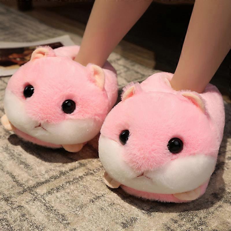 Rabbit/Hamster/Dog Shaped Plush Slippers Creative Wrapping Fuzzy Warm Lined Winter