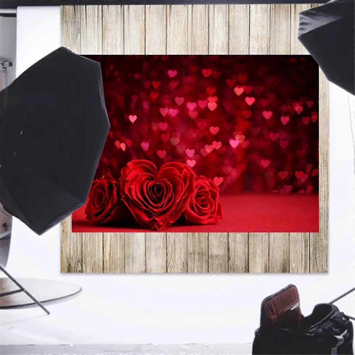 210X150Cm Valentine'S Day Background Cloth Love Flower Photo Material Photography Background Cloth