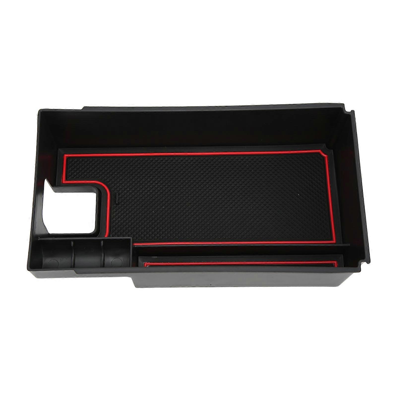 Center Console Organizer Armrest Storage Box with Rubber Nonslip Pad Replacement for HARRIER 2020?2022 Red