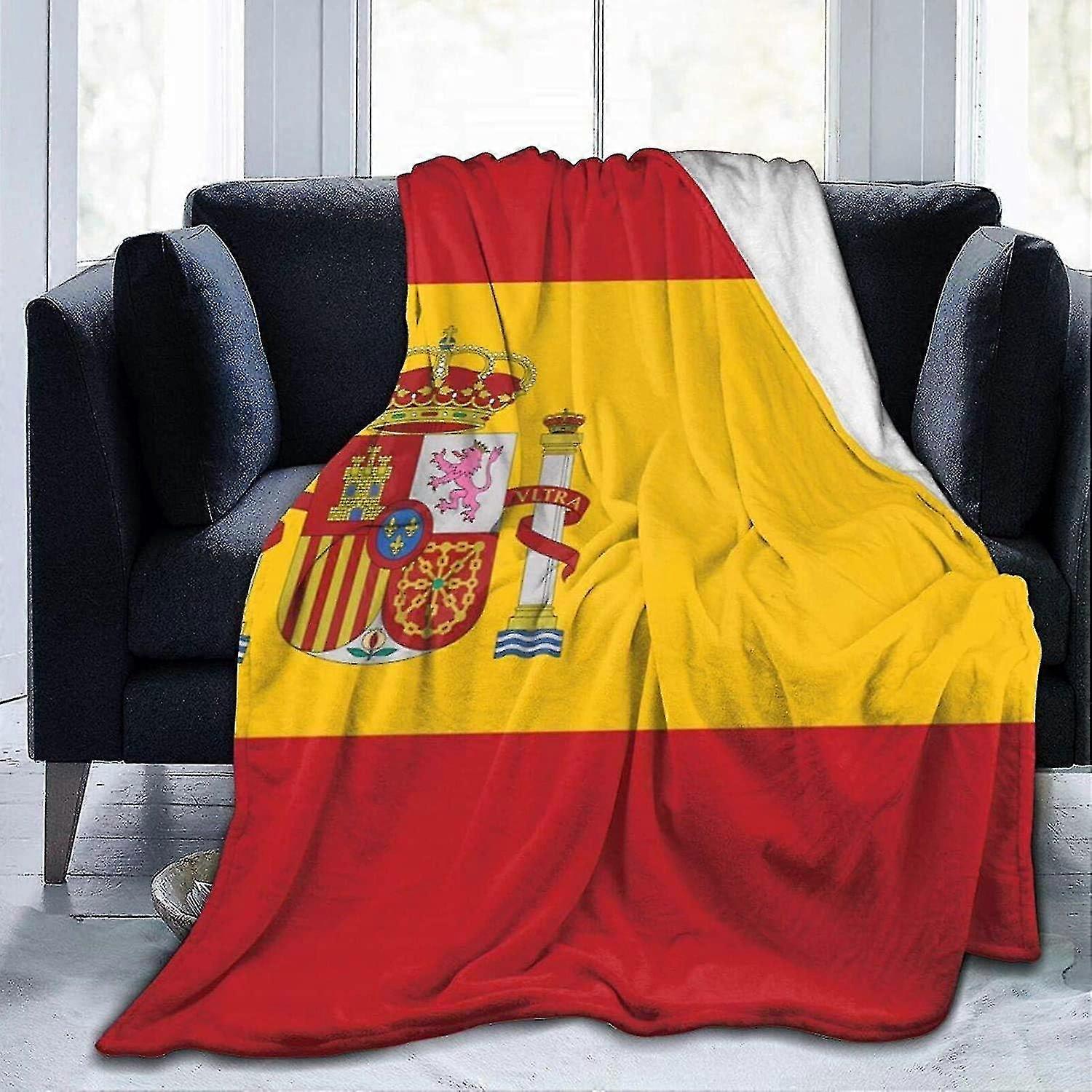 Drapeau espagnol Ultra-doux Micro polaire couverture jeter Super doux confortable couverture de lit pour canapé de lit