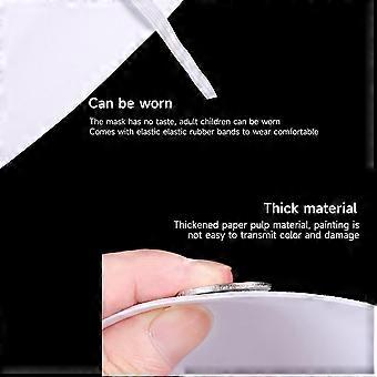 12 Maschere Da Gatto Bianche Verniciabili - Per Halloween, Feste E Fai-da-te