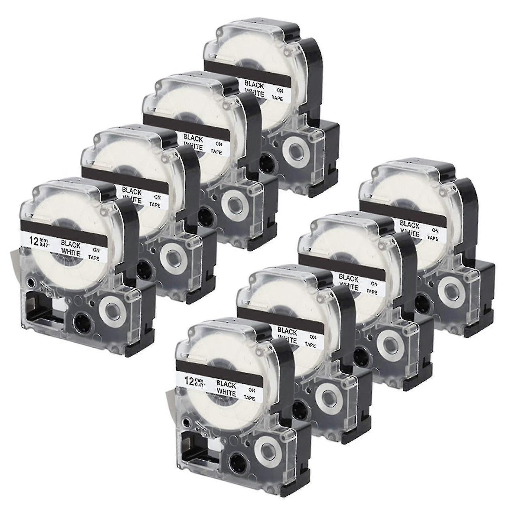 4 Pack Compatible Label Tape Replacement Compatible With Epson Lk-4wbn (ss12kw)