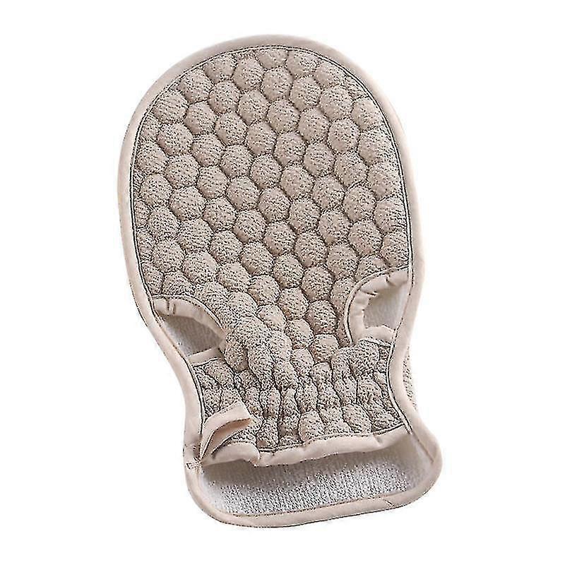 Bath Towel Fingerless Double Sided Strong Decontamination Solid Color Honeycomb Bath Gloves 1 Piece Light Grey