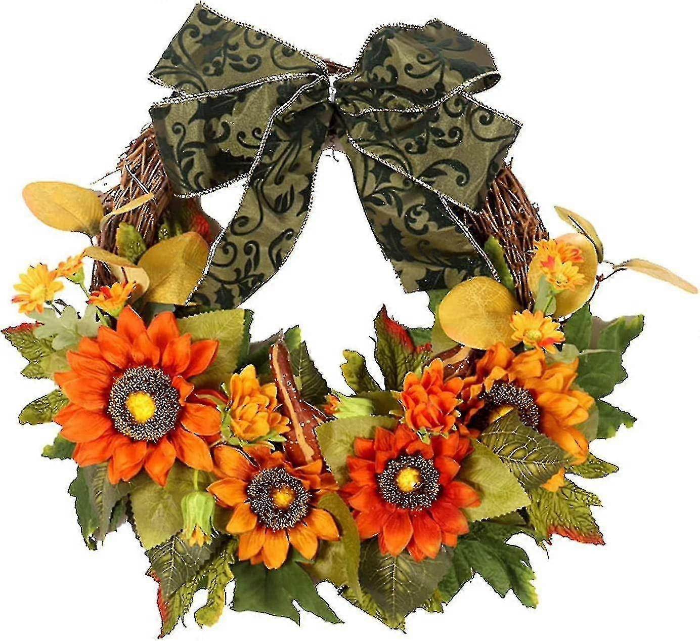 Sunflower Wreath-with Sunflower And Bow