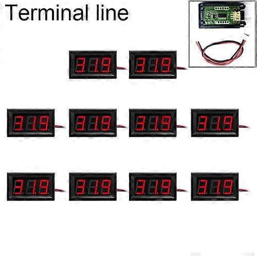 10 PCS 0.56 inch 3 Terminal Wires Digital Voltage Meter with Shell