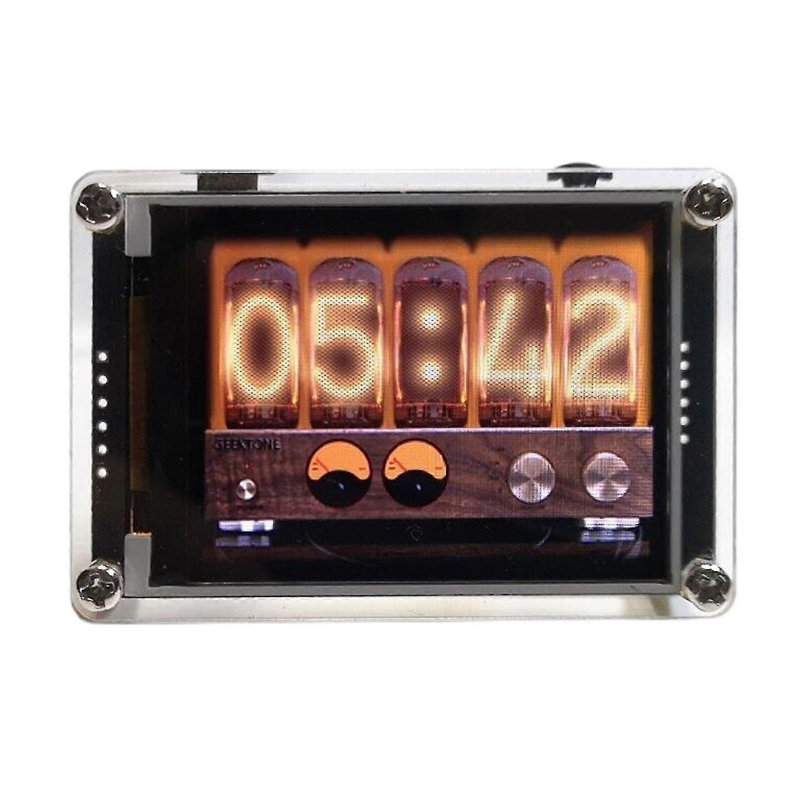 2.4" Plug-in Nixie Tube Clock Vu Meter Voice-controlled Music Spectrum Display