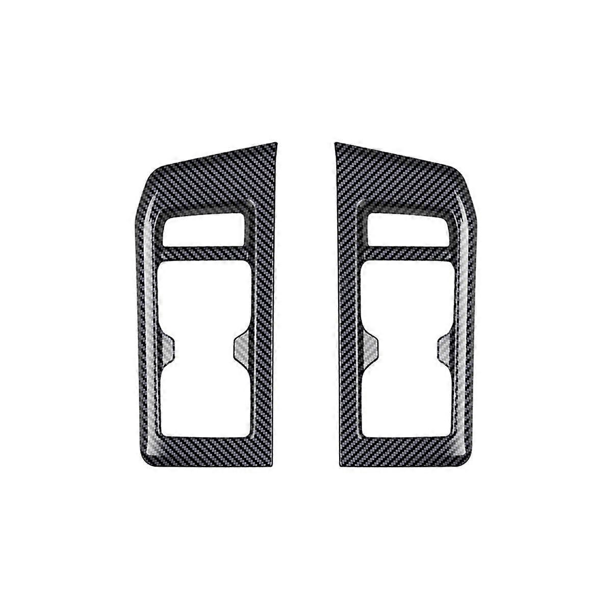 Car Third Row Seats Water Cup Frame Sticker Cup Holder Trim for Prado LC250 2023 Carbon Fiber