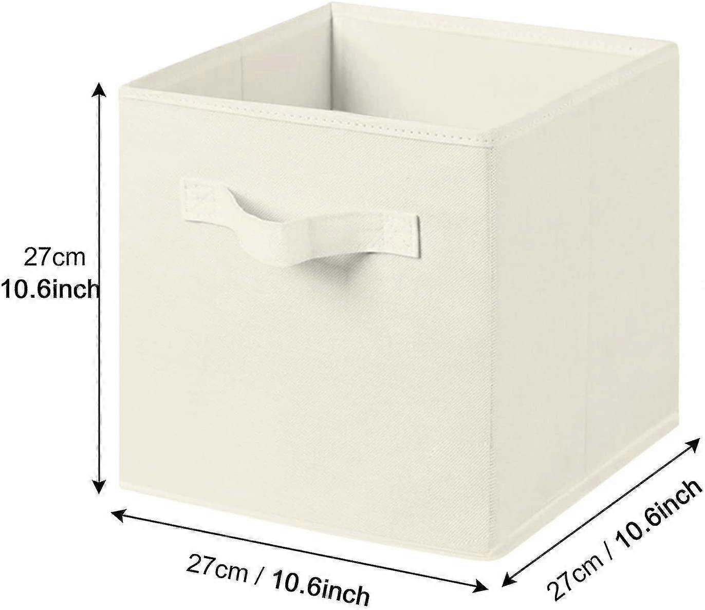 Set Of 6 Foldable Cube Storage Box, Organiser Basket Containers With Handles, For Home Office Nursery Organisation, 26.7