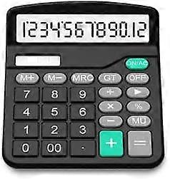 Calculators Splaks 2 Pack Standard Functional Desktop Calculators Sola and AA Battery Dual Power Electronic Office Calculator with 12-Digit Large Dis